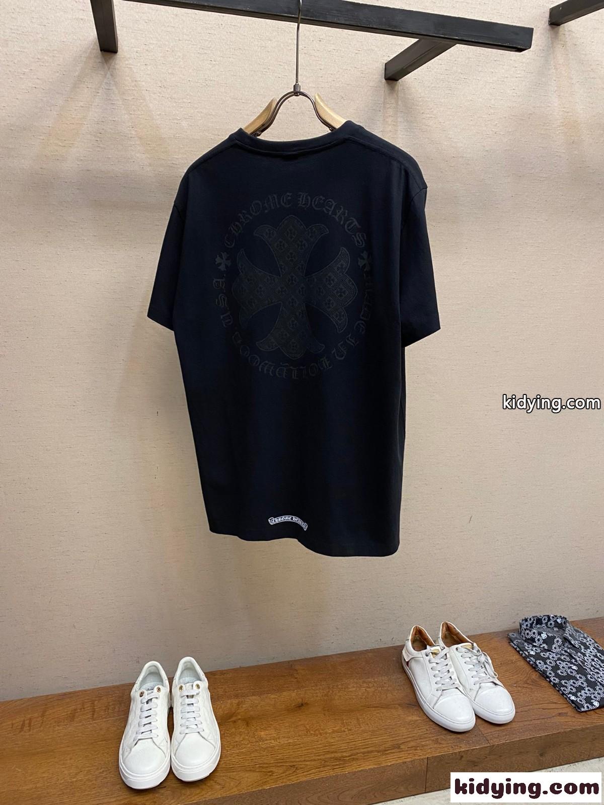 シンプル カジュアル クロムハーツ Tシャツ コピー 半袖 コットン プリント-2