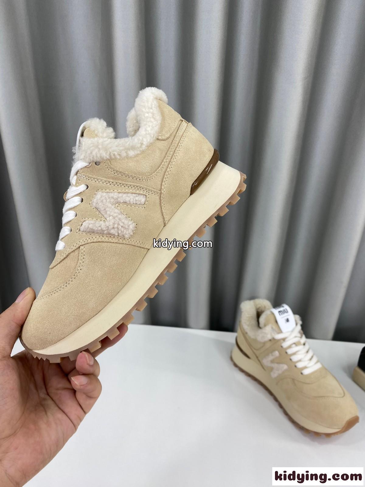 New Balance x Miu Miu ボアスニーカー ミュウミュウ スニーカー コピー レディース-1
