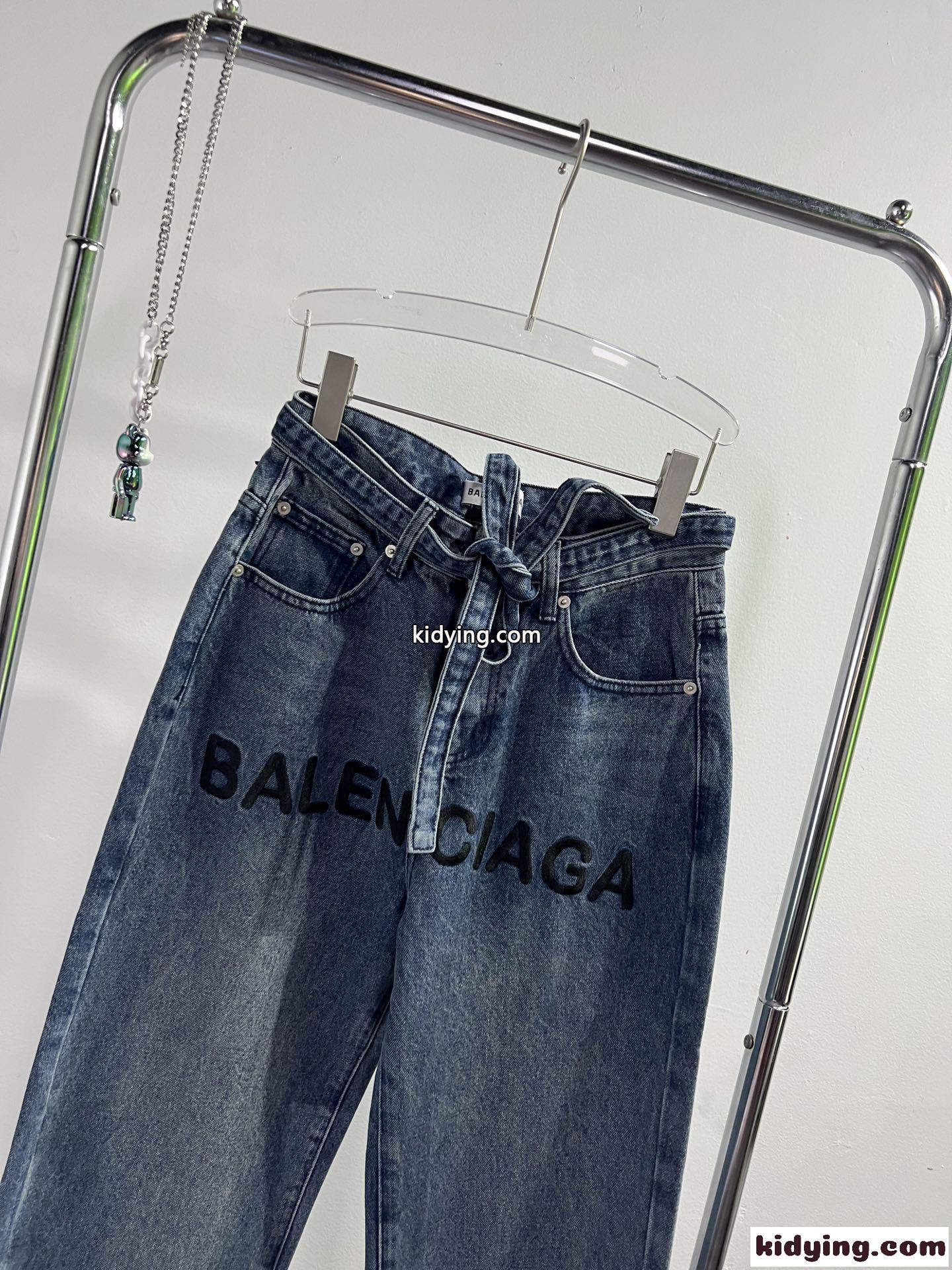 おしゃれ ロゴ ゆったり 体型カバー バレンシアガ ジーンズ コピー デニムパンツ-2