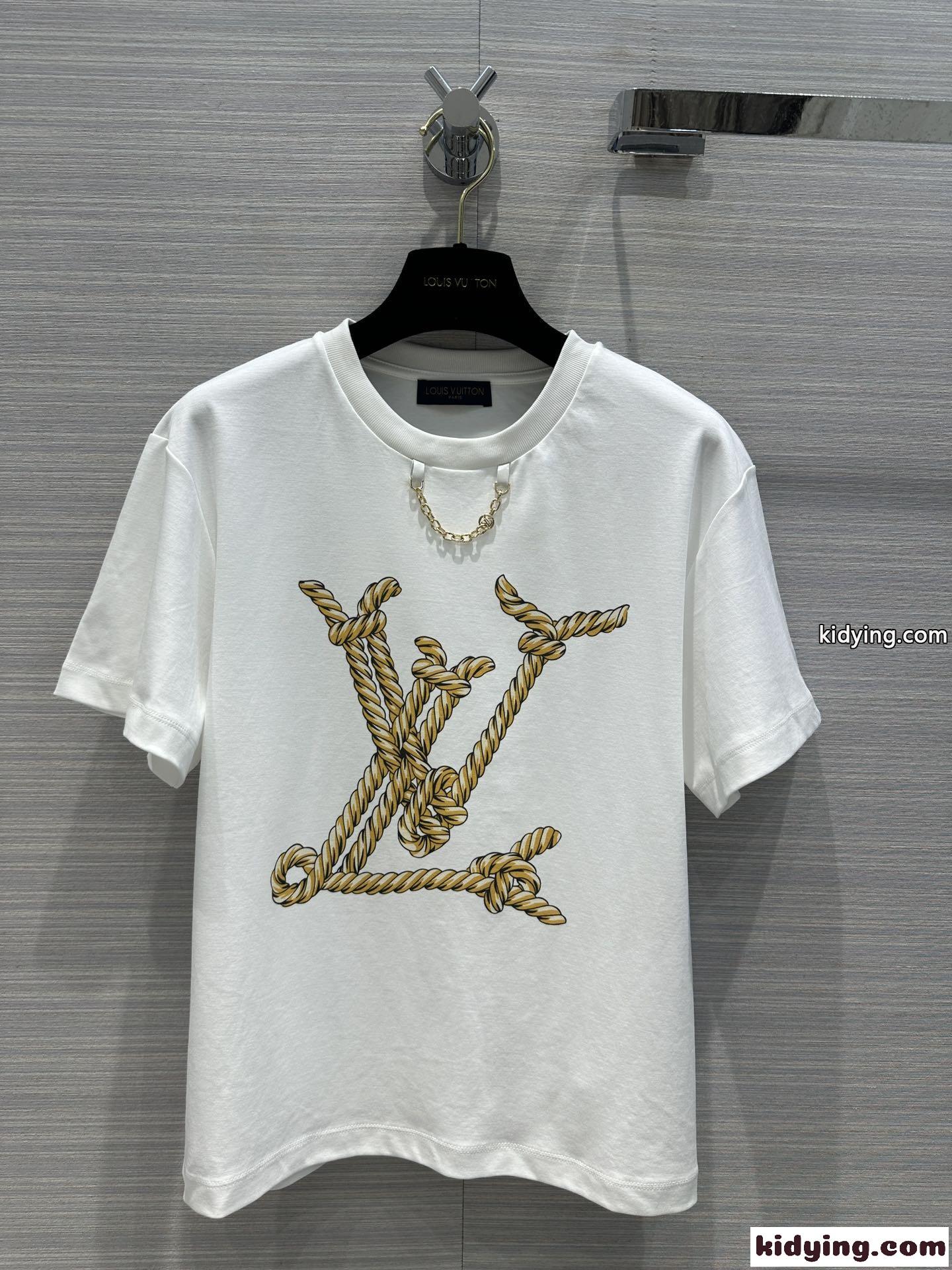 ノーティカルLV Tシャツ ルイ・ヴィトン Tシャツ 偽物 コットン ホワイト-2