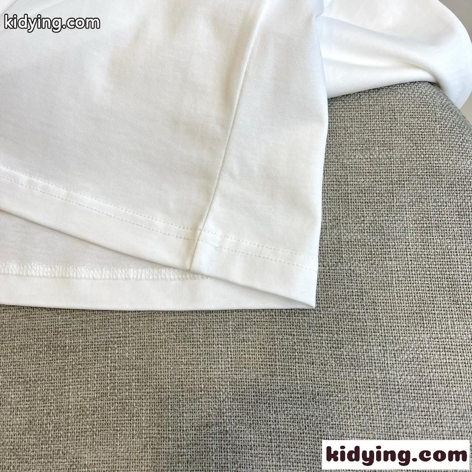 シンプル クルーネック 長袖Tシャツ モンクレール Tシャツ 偽物 ホワイト-4