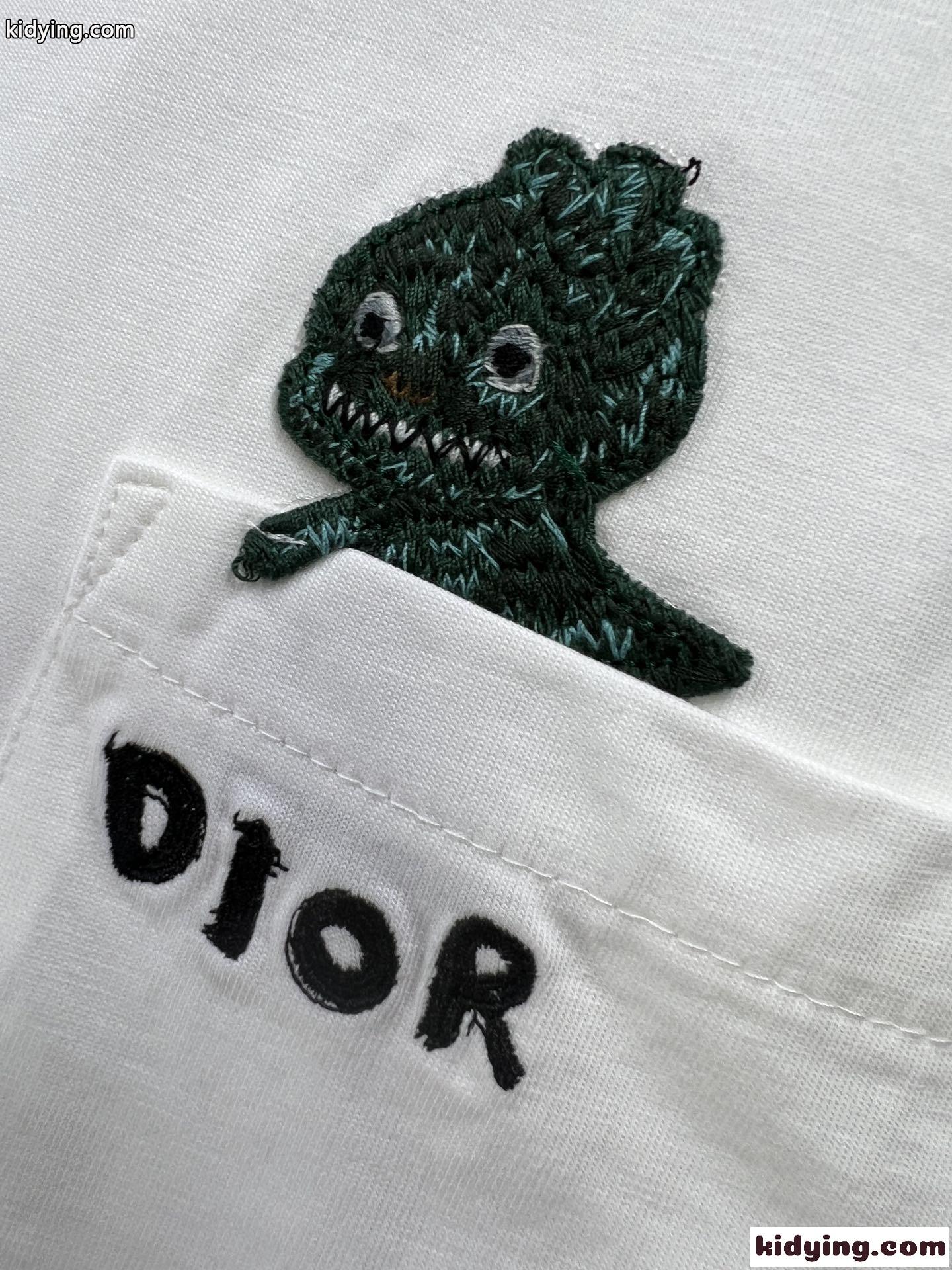 大人 可愛い クルーネックTシャツ クリスチャン・ディオール 半袖Tシャツ コピー ホワイト-3