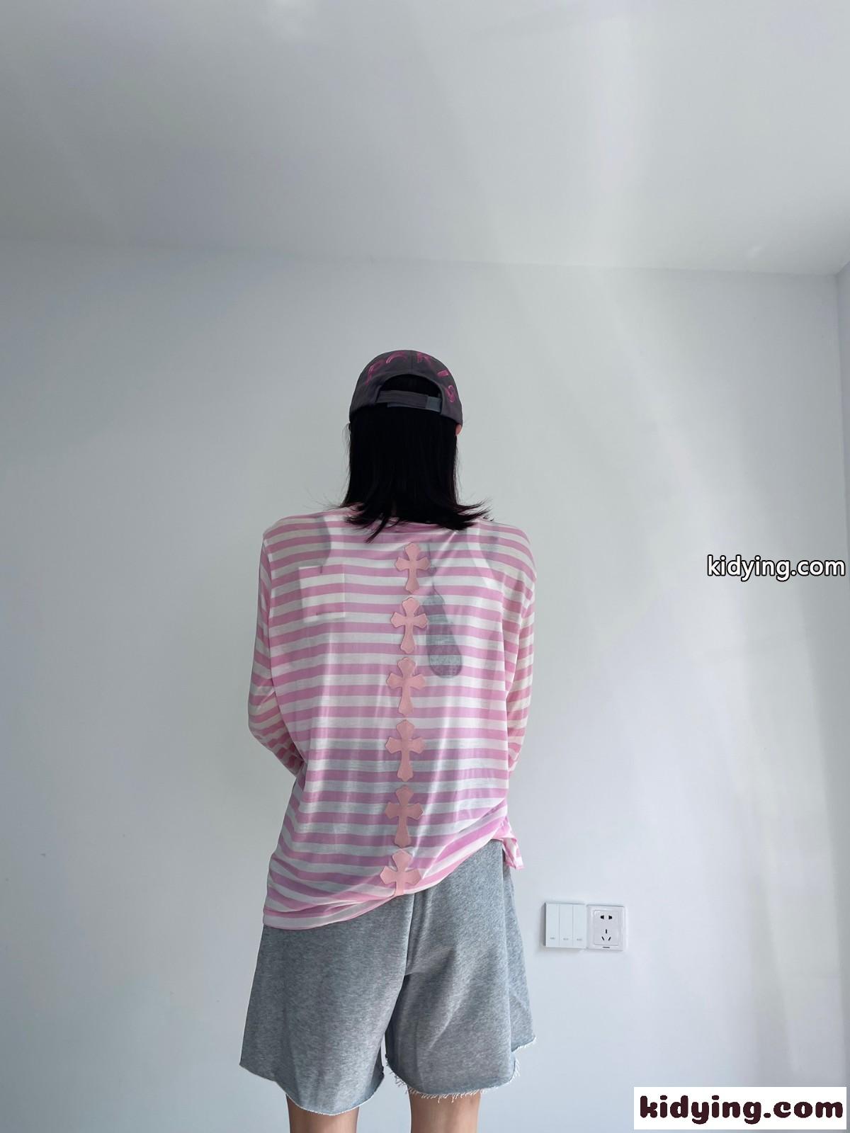 定番 人気 ボーダー柄 合わせやすい 透け感 クロムハーツ Tシャツ コピー 長袖 春夏 uvカット 薄手 トップス-3
