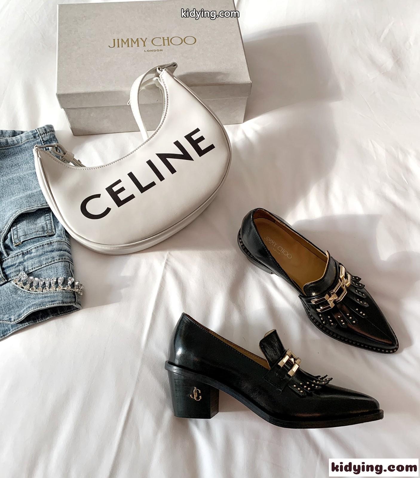 Jimmy choo 2021春夏の新型フリンジ金属ボタンの小さい革靴が盛大に登場 ジムシューズ レディース  コピー-2