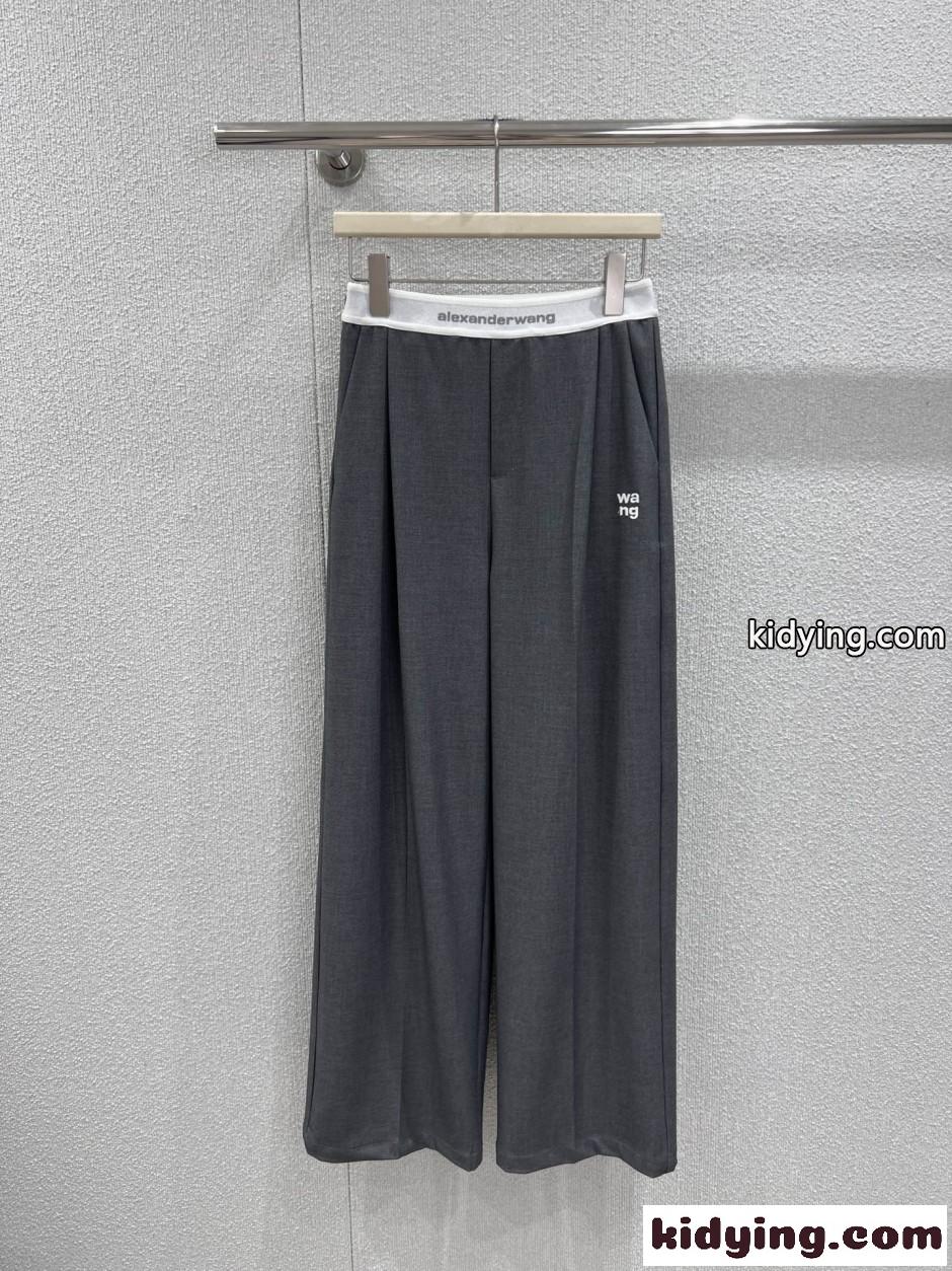 人気 ロゴ センタープレス トラウザーズ アレキサンダーワング パンツ 偽物 グレー-1