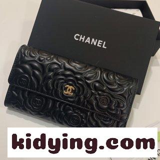 Chanelシャネルのコーナーモデル ツバキの花羊皮財布 内外全皮 シャネル 財布  使いやすいコピー コーナーデザインです-3