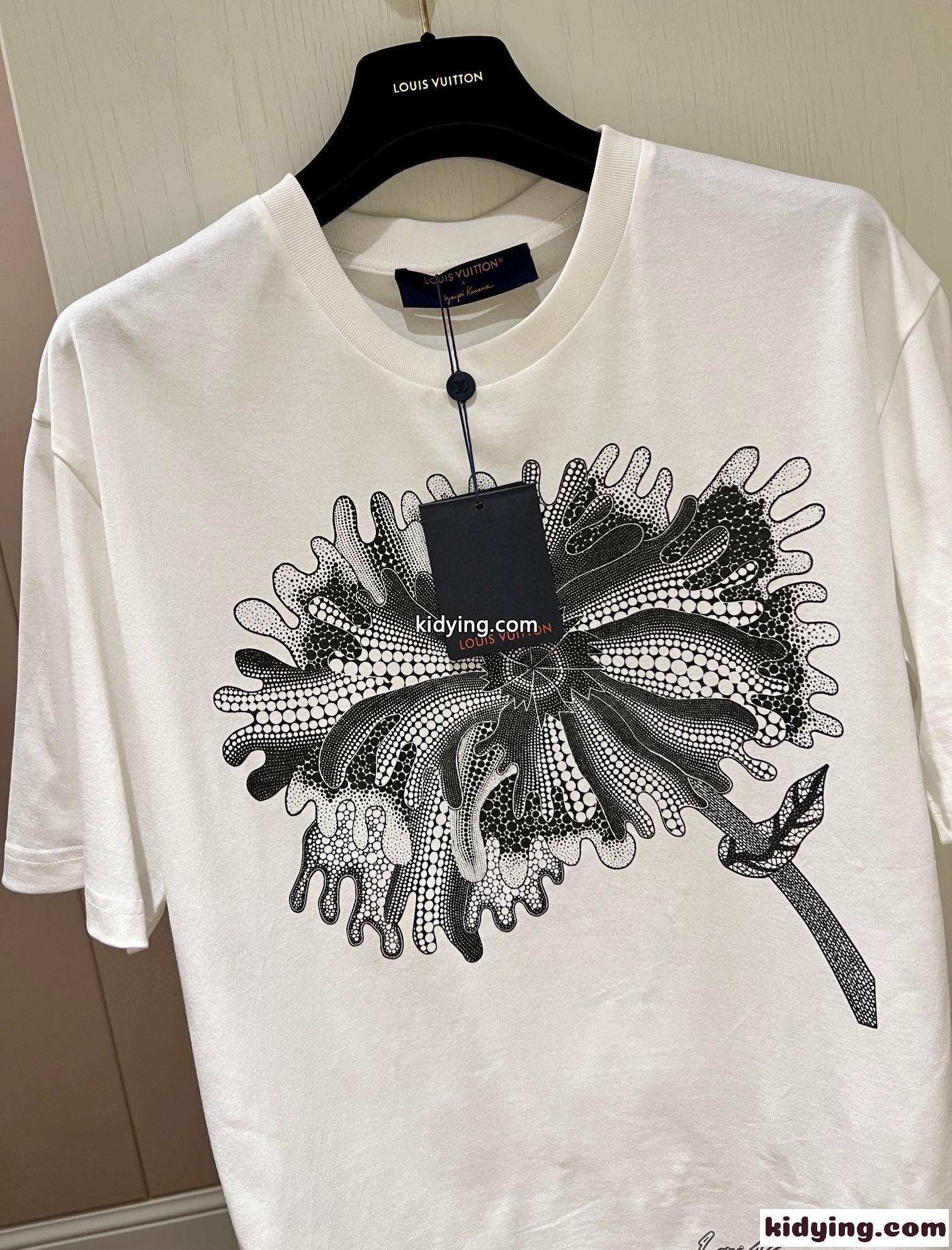 ユニセックス ゆったり LV ×草間彌生 フラワーTシャツ ルイヴィトン Tシャツ コピー 半袖-4