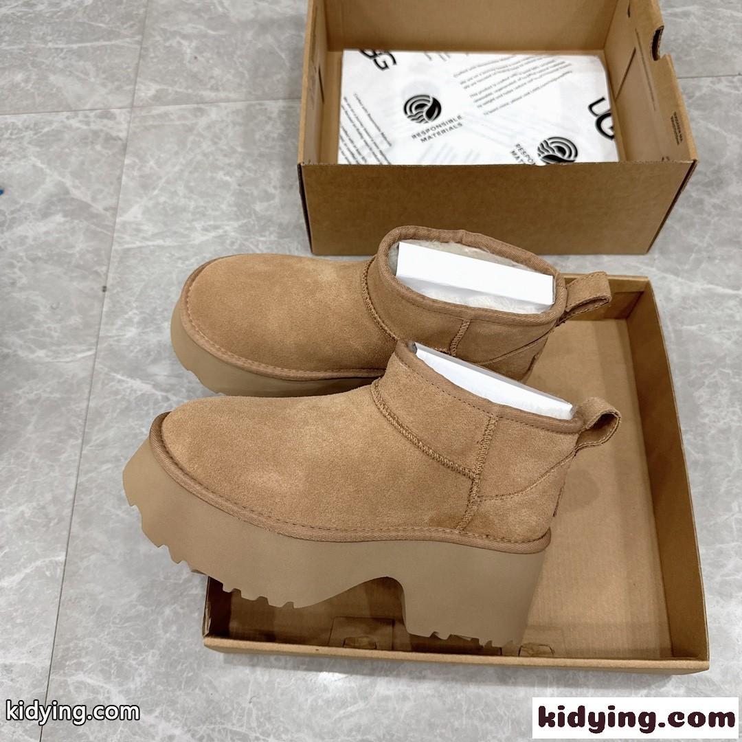 人気 お洒落 アグ ブーツ 偽物 もこもこ 秋冬 レディースシューズ キャメル-0