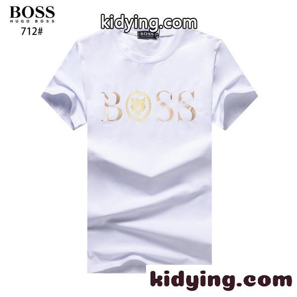 カジュアル ヒューゴ・ボス tシャツ コピー 半袖 トップス シンプル ロゴ 着心地いい クルーネック ホワイト ブラック-2