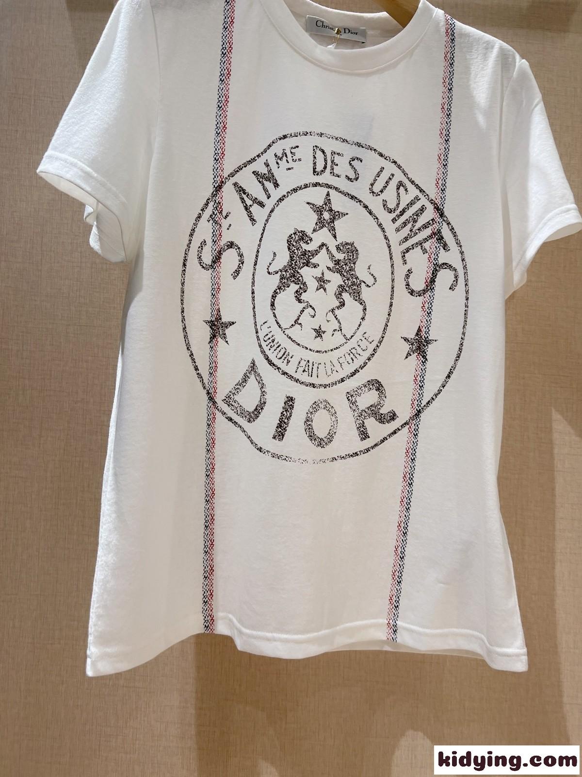 カジュアル 着心地いい プリント クルーネック トップス クリスチャン・ディオール Tシャツ コピー 半袖 人気-0