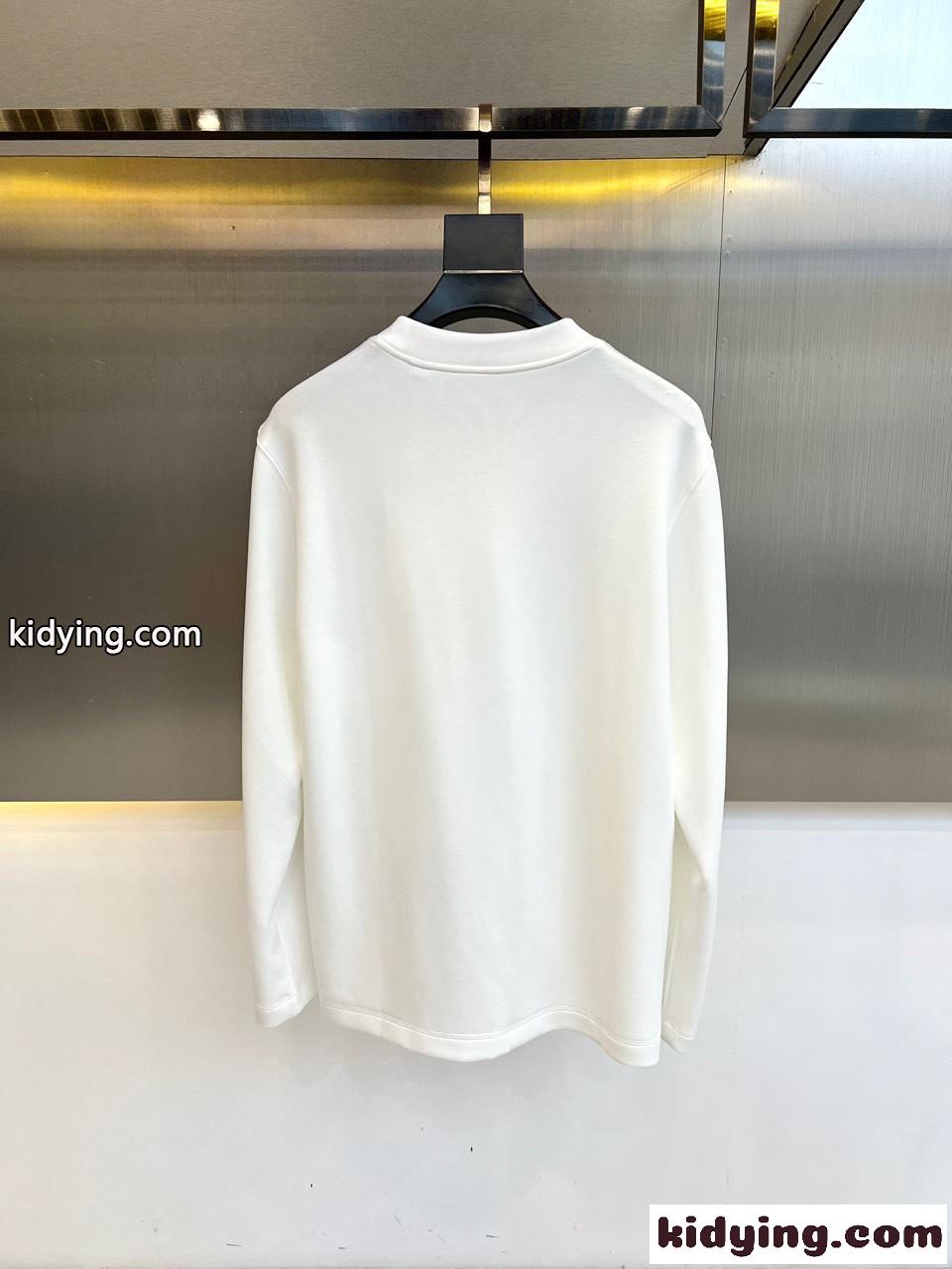 シンプル 合わせやすい クルーネック 長袖Tシャツ バーバリー Tシャツ コピー ホワイト-3