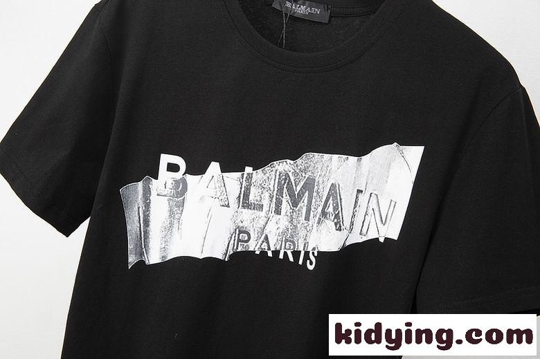 人気 ベーシック バルマン Tシャツ コピー 半袖 ロゴプリント クルーネック 定番-4