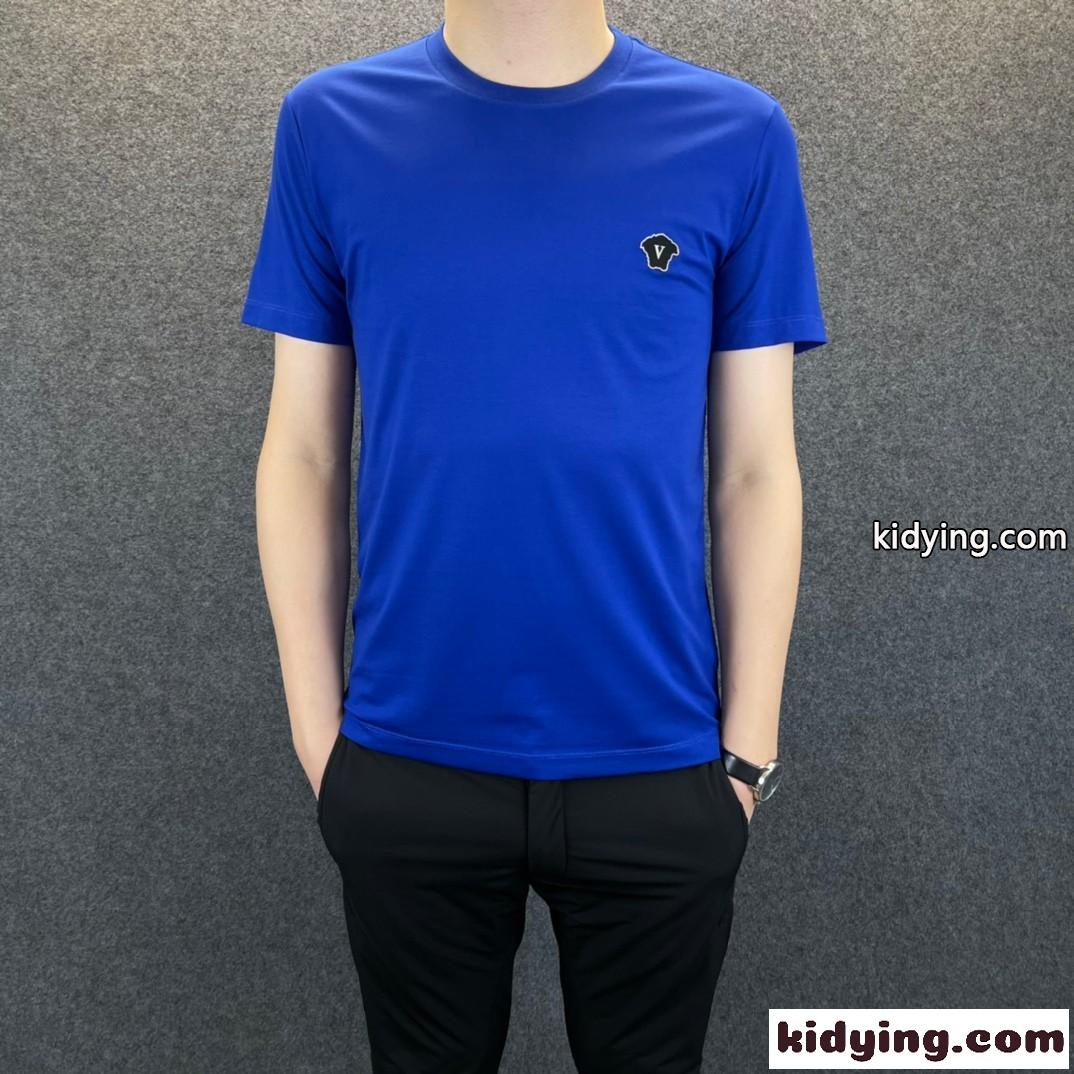 シンプル ヴェルサーチェ 半袖Tシャツ コピー 春夏 メンズ トップス 4色あり クルーネック 快適 カジュアル-2