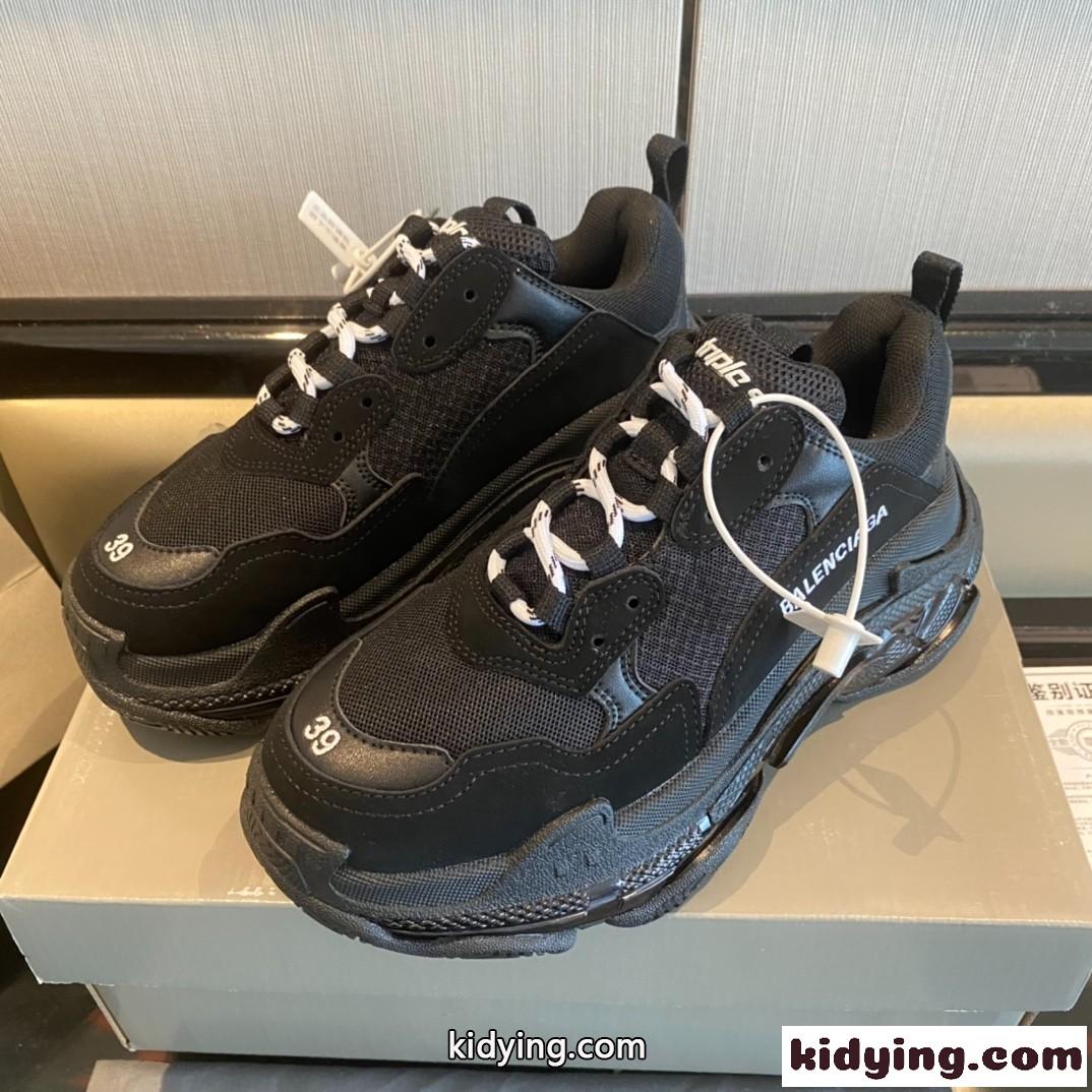 人気 軽量 Triple S Clear Sole バレンシアガ スニーカー スーパーコピー ブラック-1