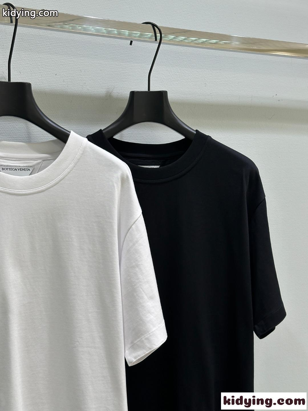 シンプル コットンジャージー 半袖Tシャツ ボッテガ・ヴェネタ Tシャツ コピー 刺繍入り-1