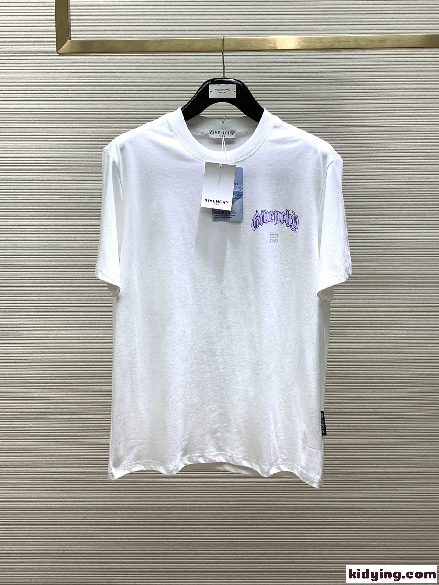 着心地いい コットン ジバンシィ Tシャツ 偽物 クルーネック 半袖Tシャツ ホワイト-0