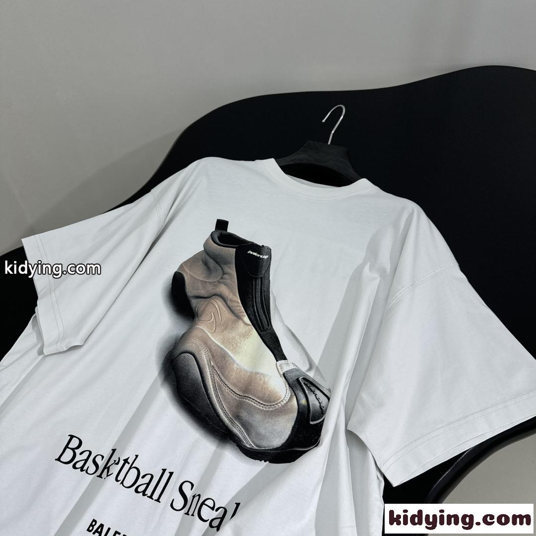 オーバーサイズ バレンシアガ Basketball Sneaker Tシャツ コピー ユニセックス-3