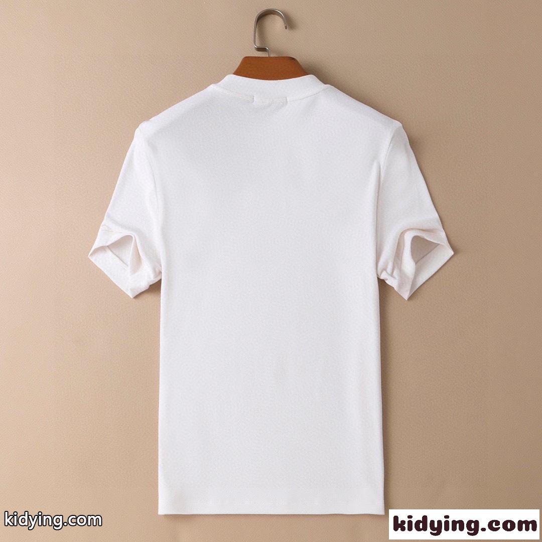 シンプル プリント エルメス tシャツ メンズ コピー プルオーバー 半袖tシャツ ホワイト ブラック着心地いい-0