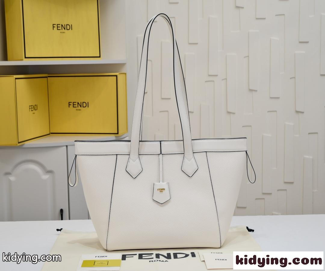 Fendi Origami ミディアム 変形バッグ フェンディ バッグ コピー ホワイトレザー-0