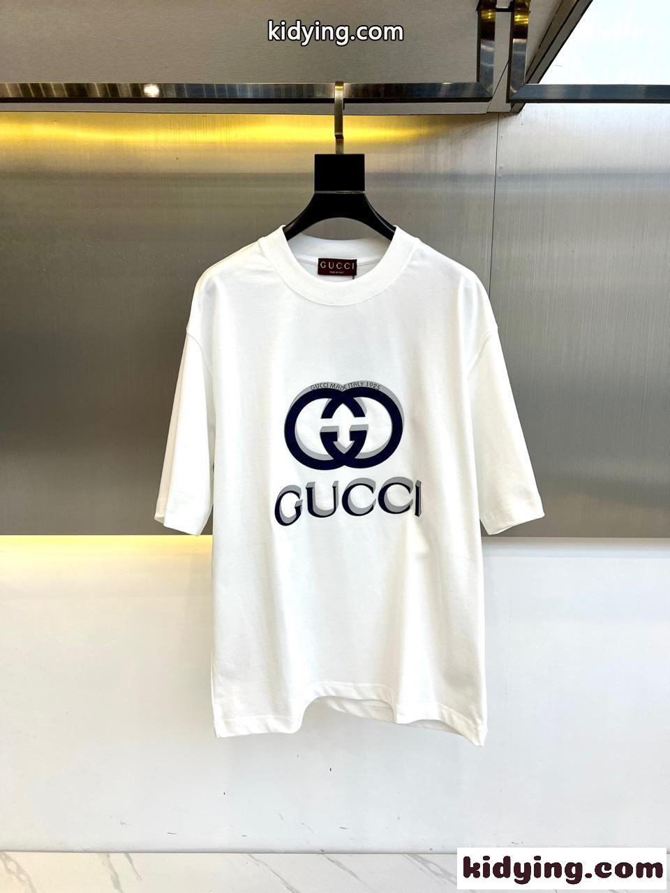 コットンジャージ リラックス 半袖Tシャツ グッチ Tシャツ コピー ホワイト-0