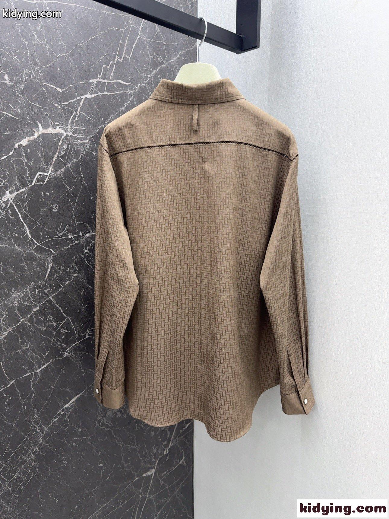 エルメス シャツ コピー シンプル 上品 モザイク オーバーサイズシャツ-4