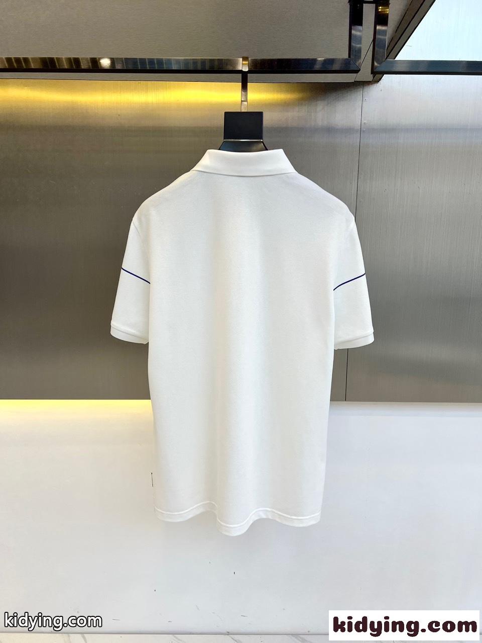 上品 カジュアル ピマコットン 半袖ポロシャツ バーバリー Tシャツ コピー ホワイト-3