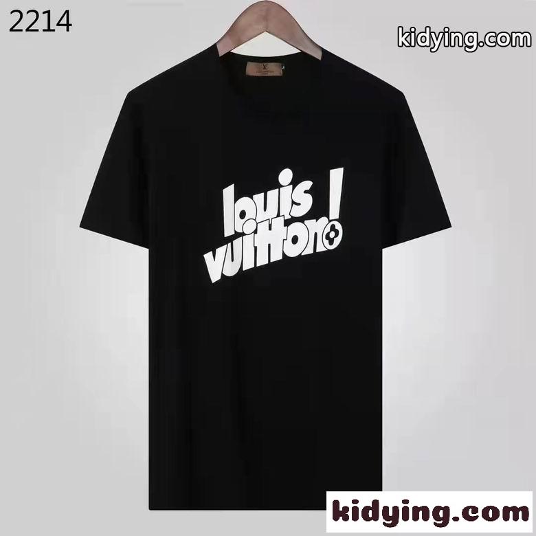 ベーシック 定番 ロゴ おしゃれ ルイ・ヴィトン Tシャツ コピー 夏 快適 通気 柔らかい クルーネック トップス 半袖-1