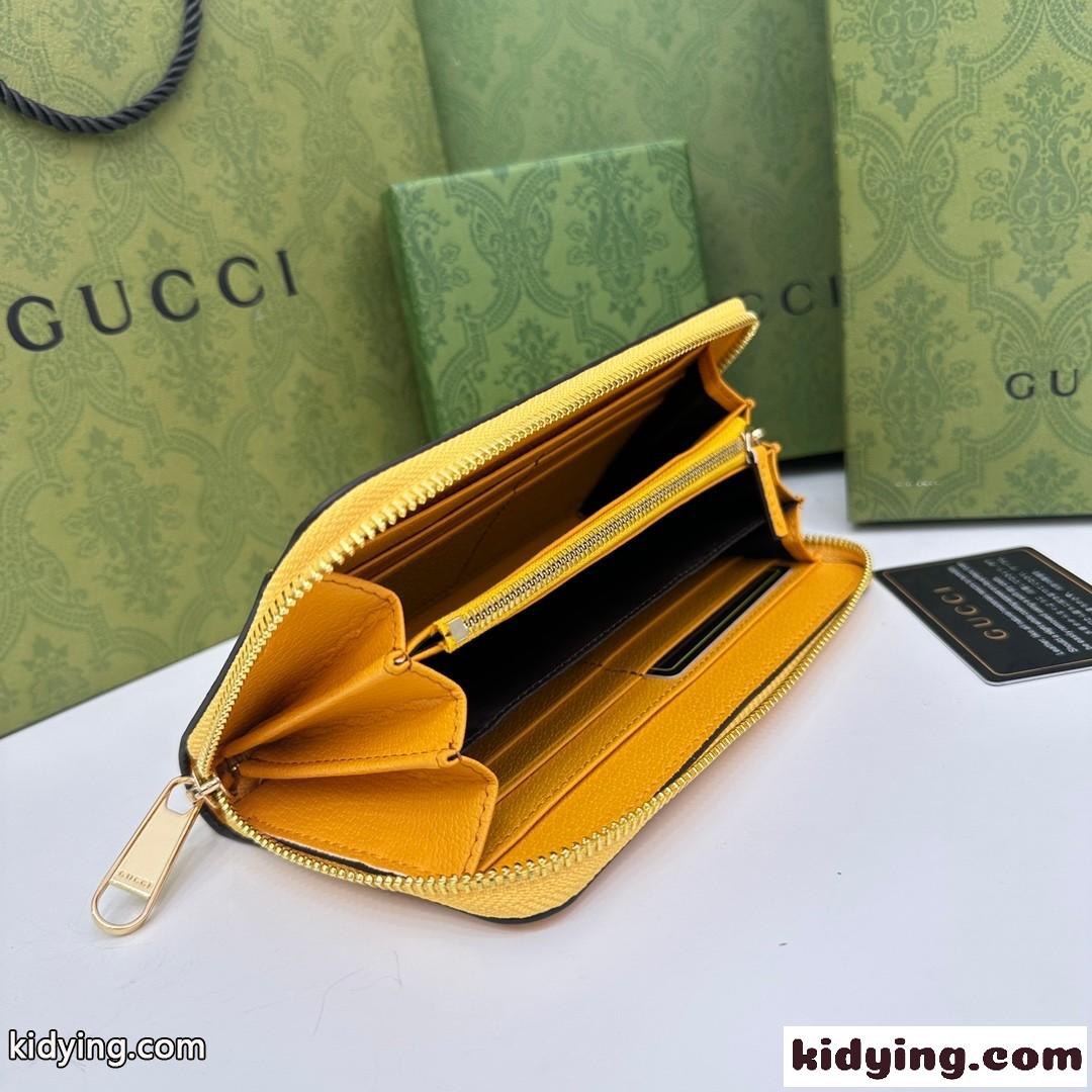 カットアウト インターロッキングG ジップアラウンドウォレット グッチ 財布 コピー イエロー-4