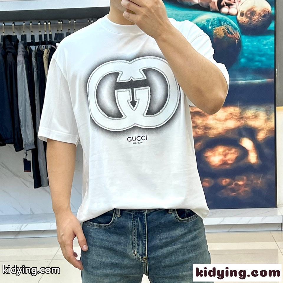 定番 カジュアル コットンジャージー 半袖Tシャツ  グッチ Tシャツ コピー ホワイト-2