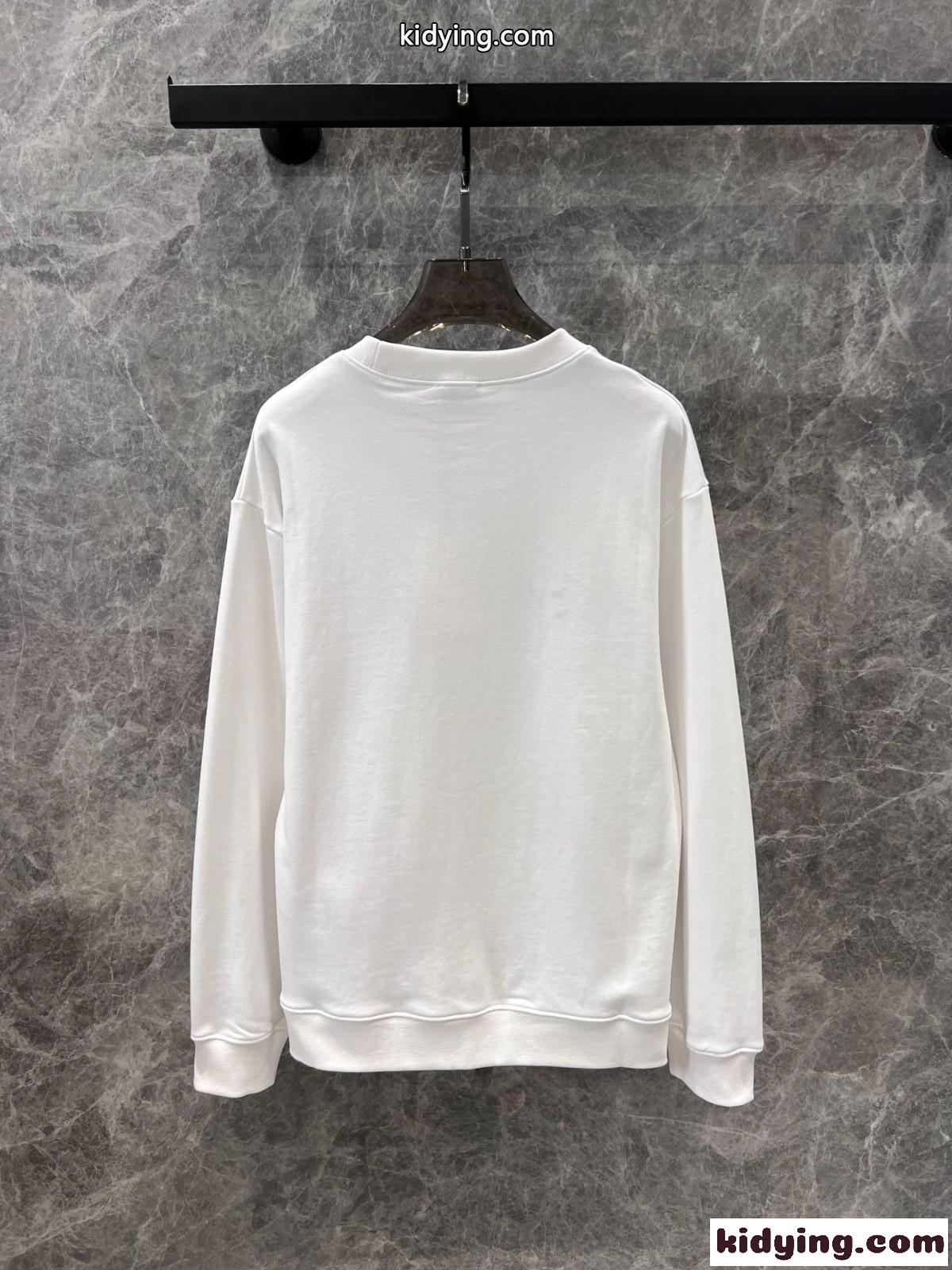 シンプル ロゴプリント セリーヌ Tシャツ コピー コットン スウェットシャツ ホワイト-2