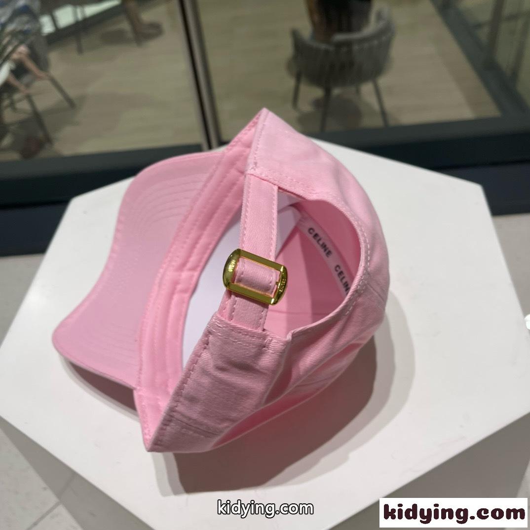 定番 ユニセックス ロゴ刺繍 セリーヌ キャップ コピー ピンク-3