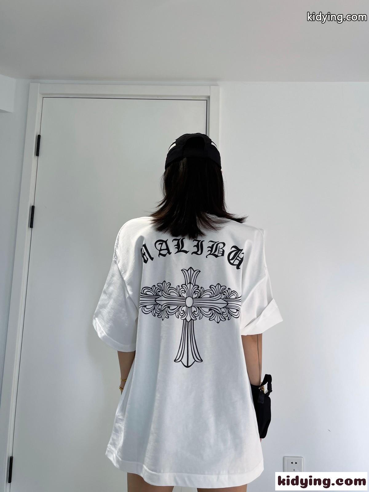 ユニセックス 3色あり ゆったり ストリート おしゃれ ロゴ クロムハーツ tシャツ コピー 着心地いい クルーネック-6