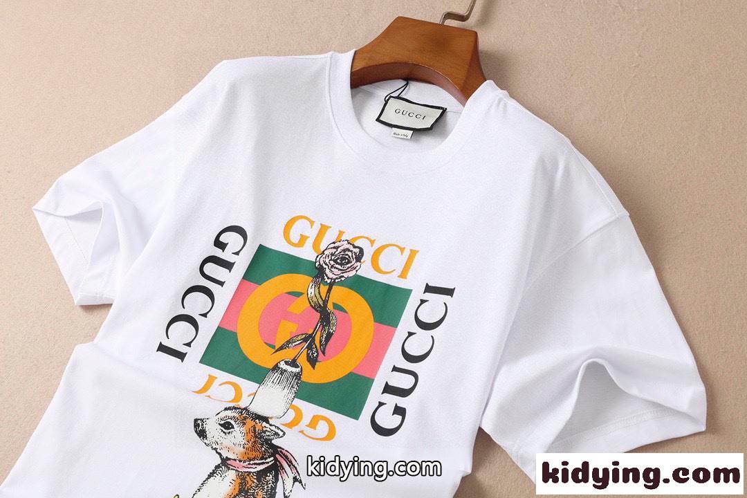 定番 カジュアル 合わせやすい ロゴ プリント グッチ 半袖Tシャツ コピー クルーネック 夏 トップス-3