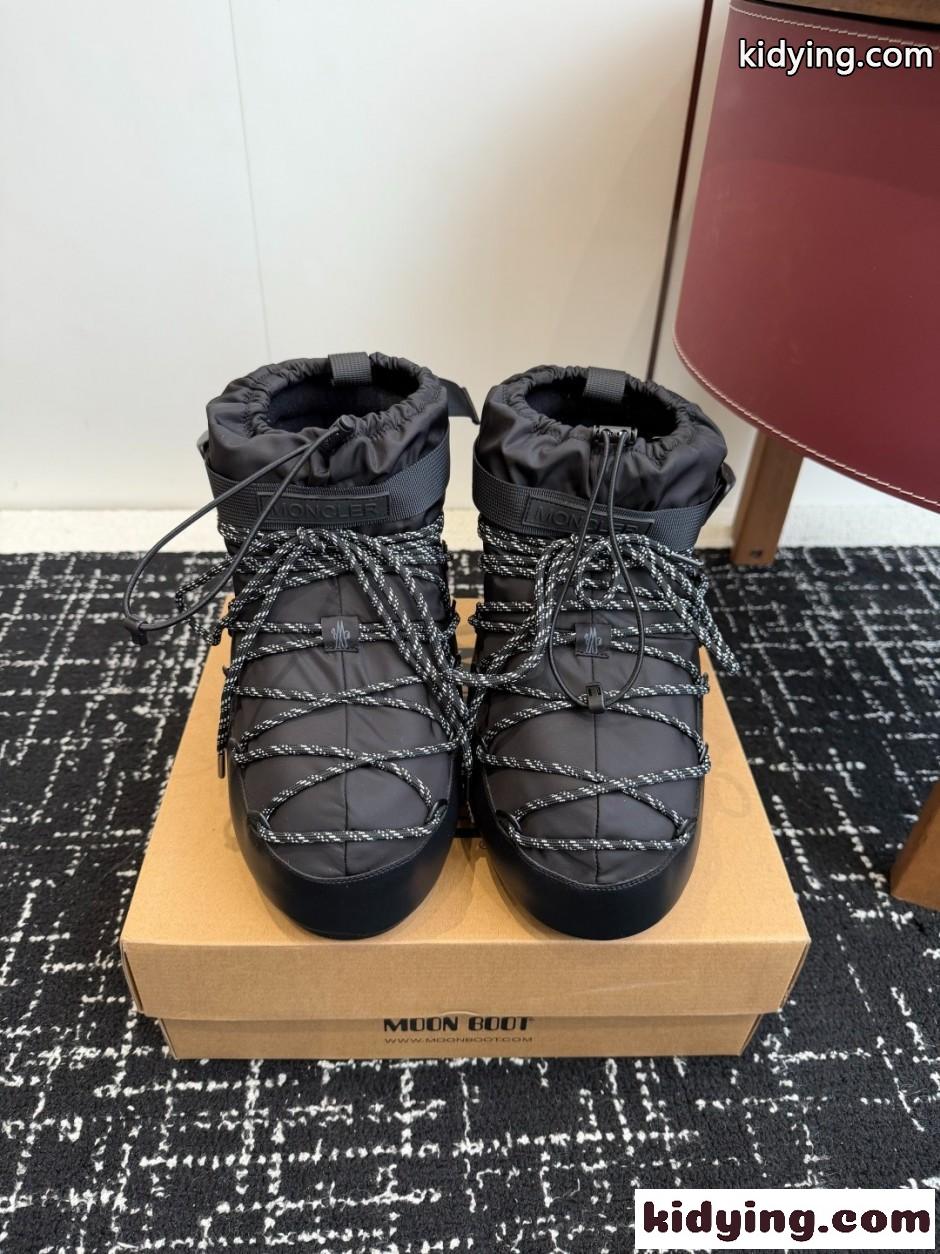 MONCLER × MOON BOOT スノーブーツ モンクレール ブーツ スーパーコピー ブラック-2