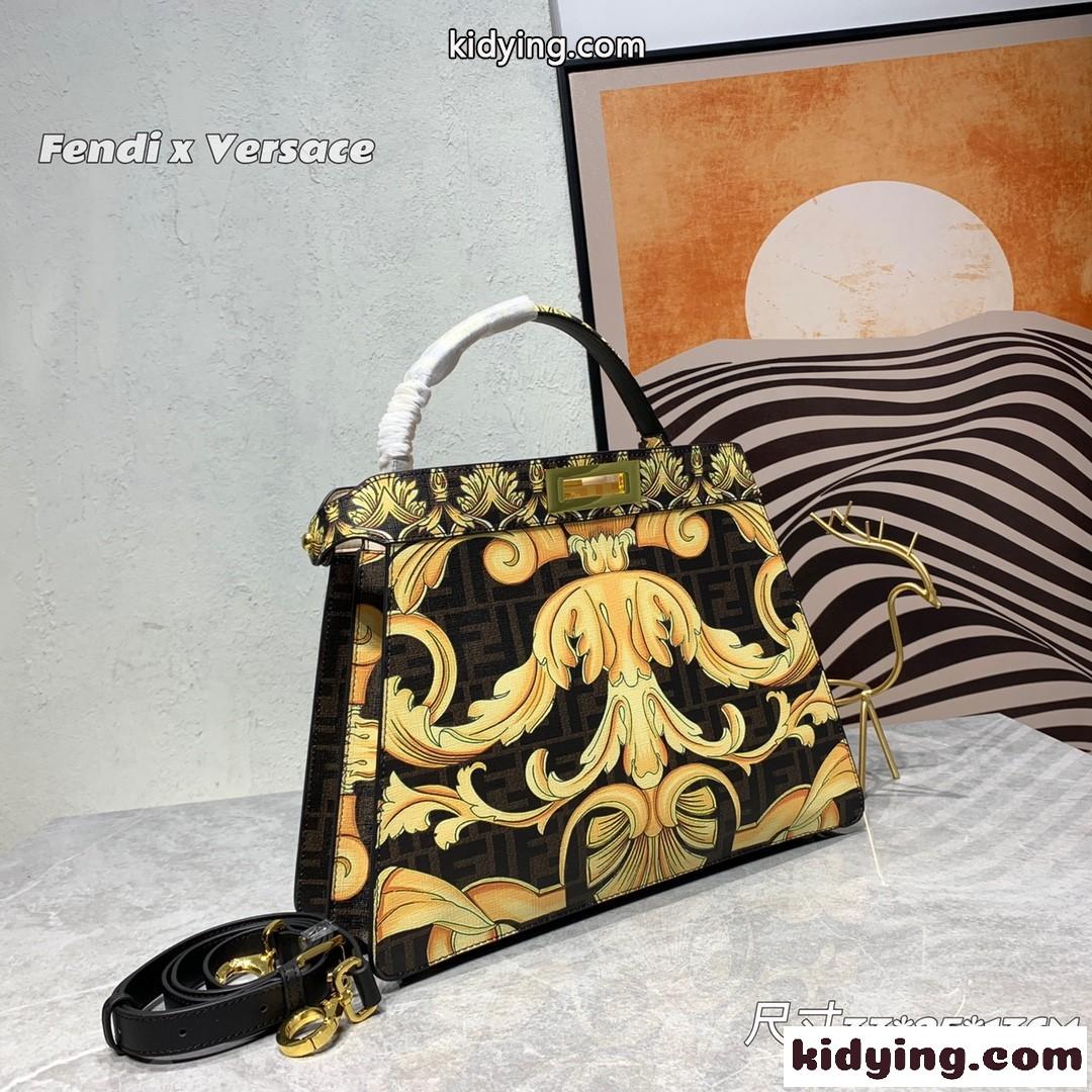 FENDI × VERSACE フェンダーチェ エレガント フェンディ バッグ 人気 コピー レディース ハンドバッグ-4