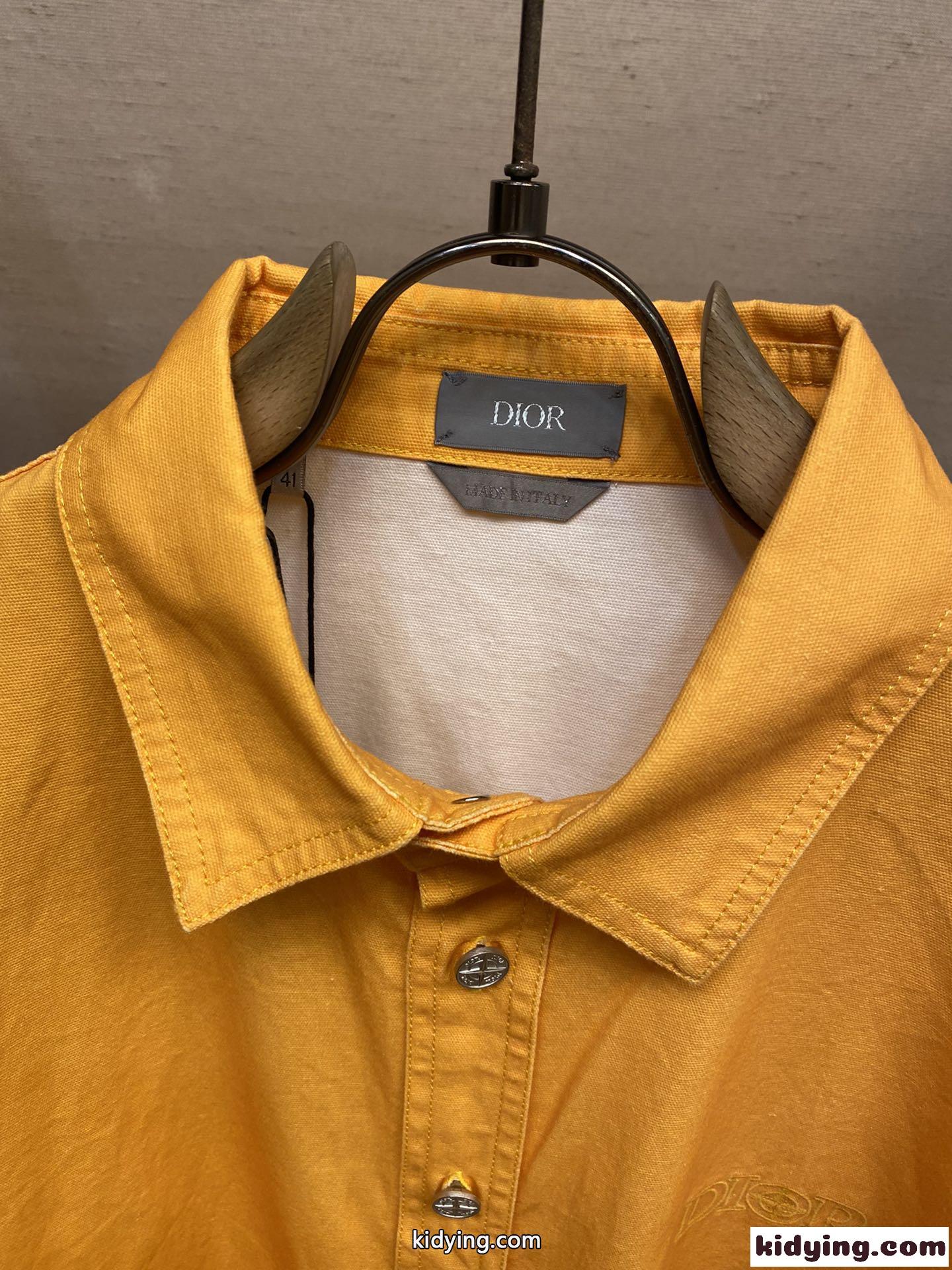 DIOR AND STONE ISLAND オーバーシャツ クリスチャン・ディオール シャツ コピー イエロー-2