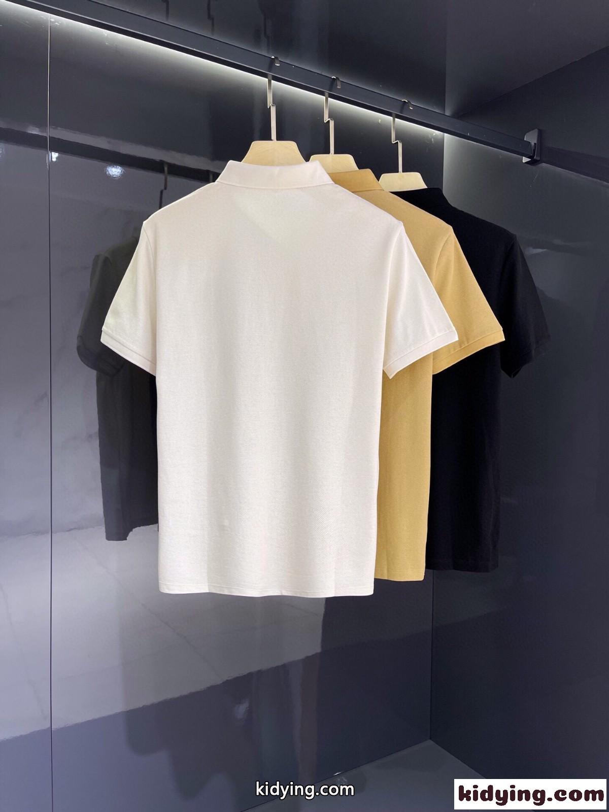 TB タイガー ロゴ ポロシャツ バーバリー 半袖Tシャツ コピー シルケット コットン 快適 トップス-3