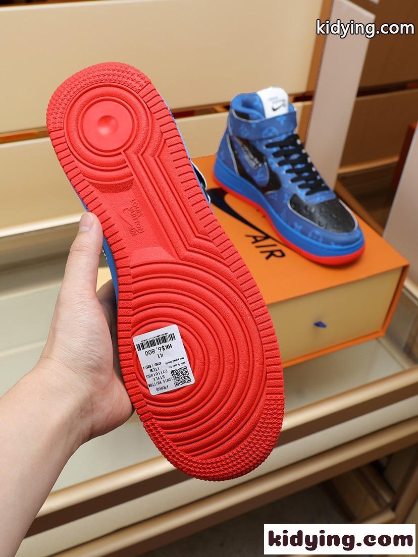 Louis Vuitton x OFF-WHITE x Nike 高級感 人気 ハイカット オフホワイト スニーカー コピー カジュアル おしゃれ-4
