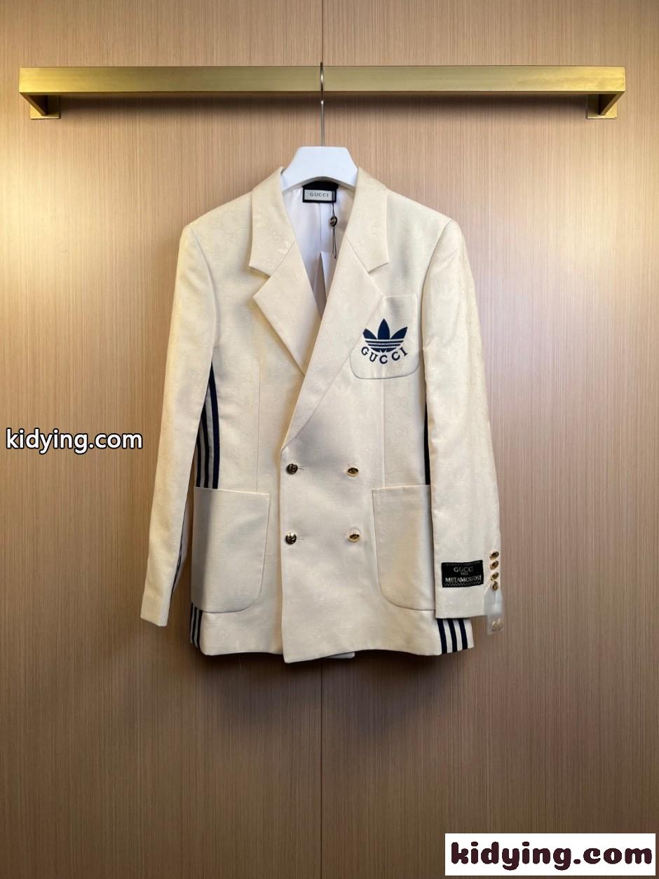 adidas × GUCCI ジャケット & スラックス スーツ グッチ セットアップ 偽物 ベージュ-1