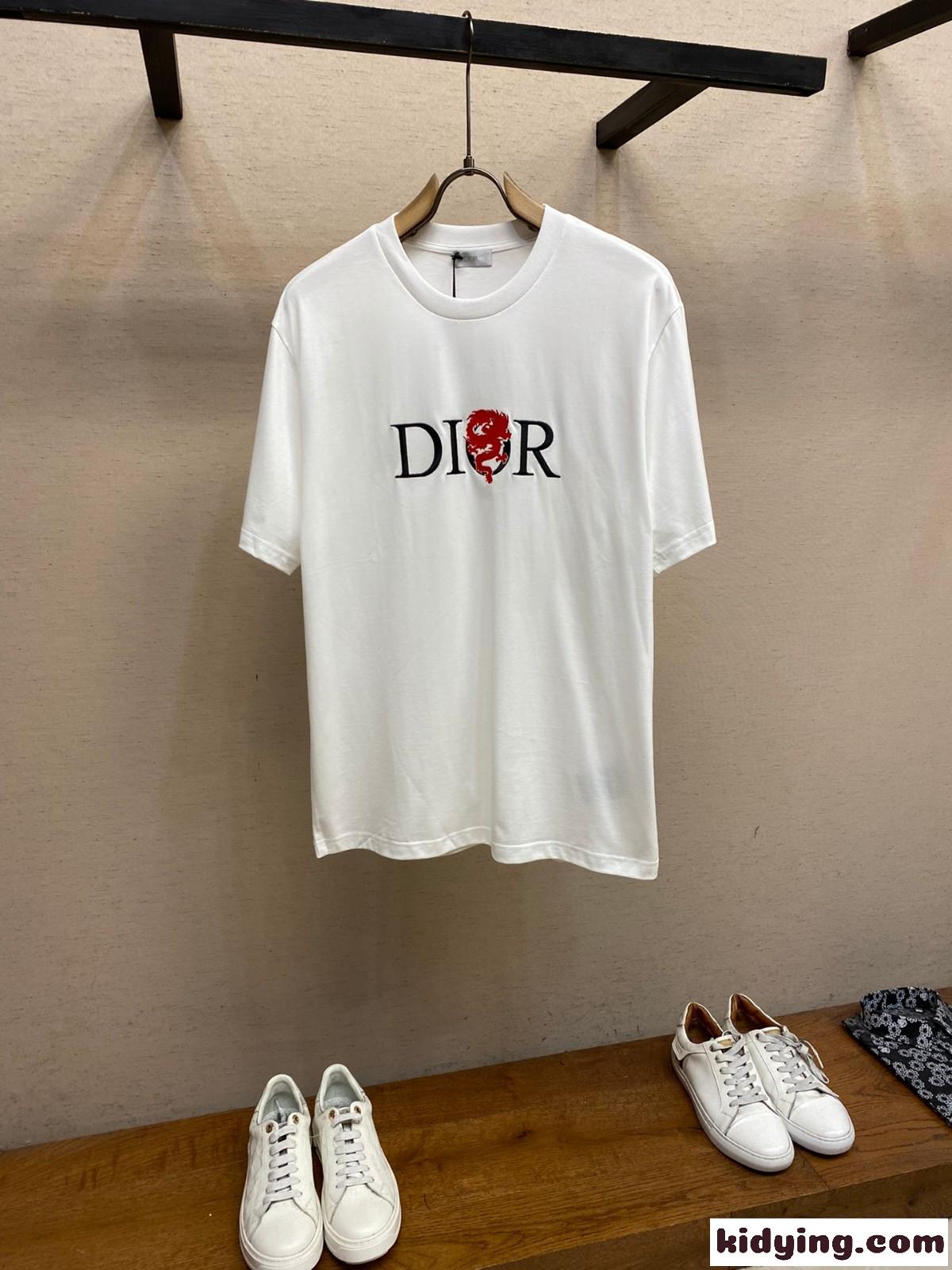 おしゃれ 人気 ロゴ入り クリスチャン・ディオール Tシャツ コピー 半袖Tシャツ ホワイト-0