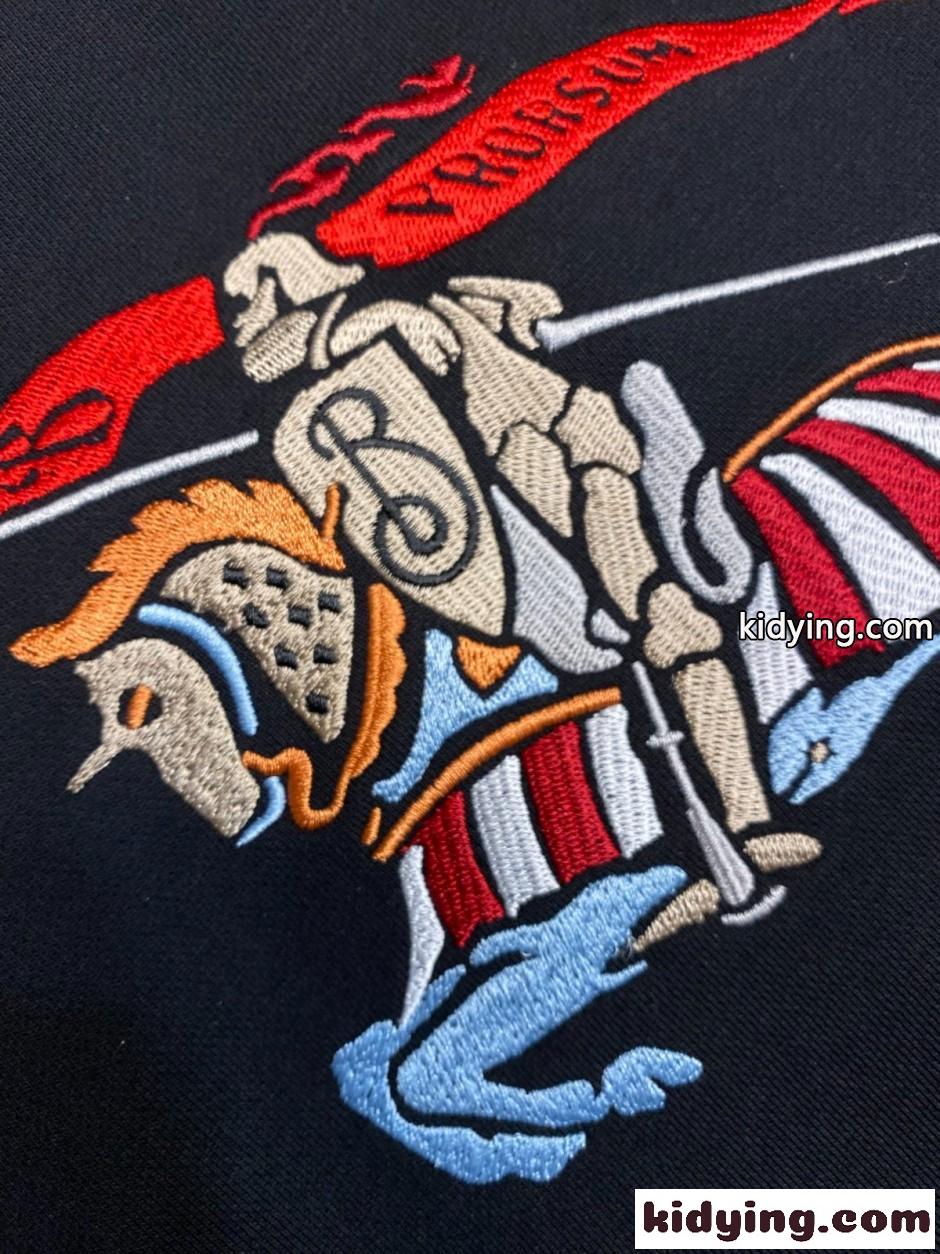 EKD​ コットン スウェットシャツ バーバリー Tシャツ 偽物 クルーネック ブラック-2