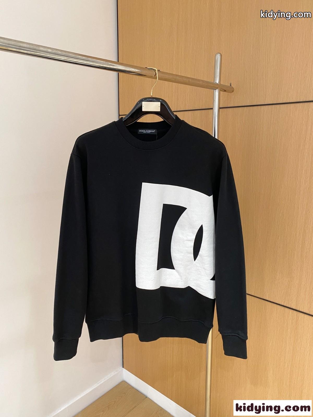 カジュアル DGロゴ ドルチェ&ガッバーナ Tシャツ コピー コットン スウェットシャツ ブラック-0