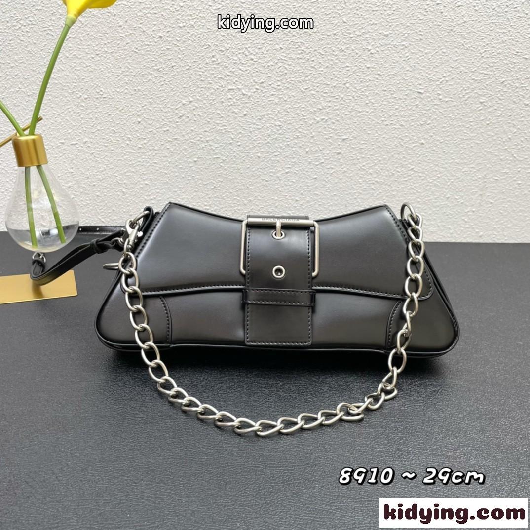 上品 おしゃれ LINDSAY スモール ショルダーバッグ バレンシアガ バック コピー チェーンバッグ ブラック-1