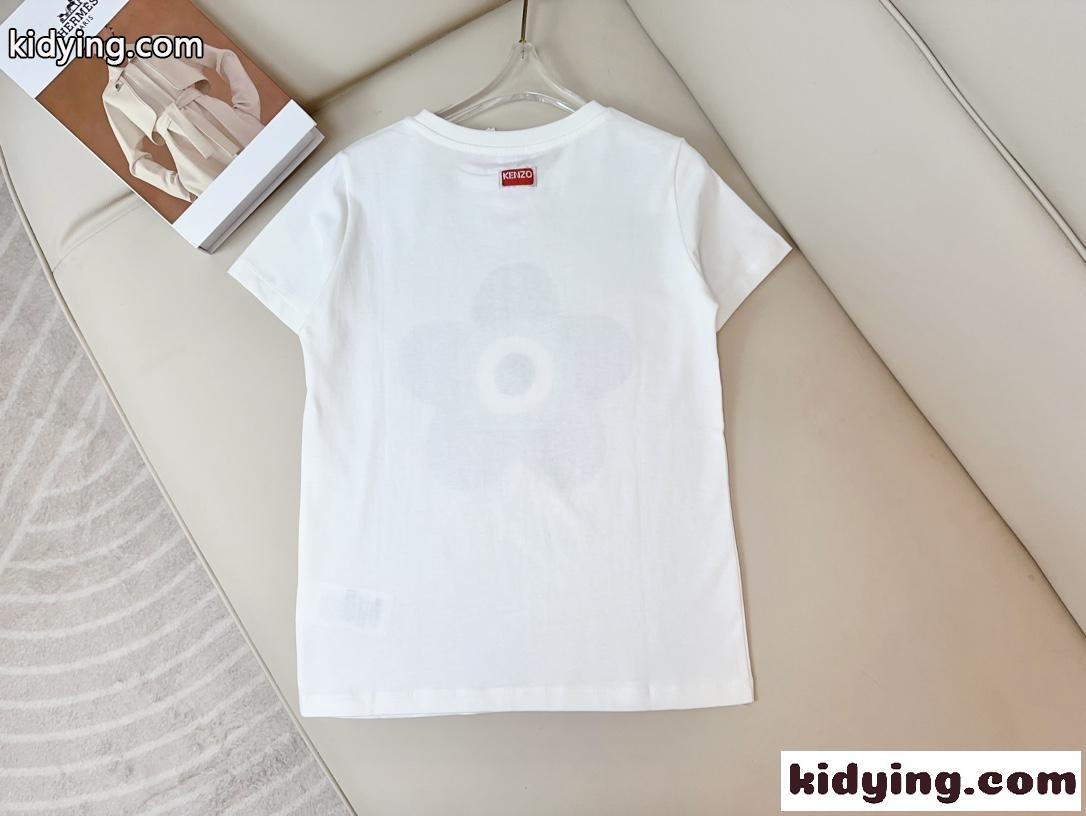 シンプル プリント コットン 半袖Tシャツ ケンゾー Tシャツ コピー ホワイト-0