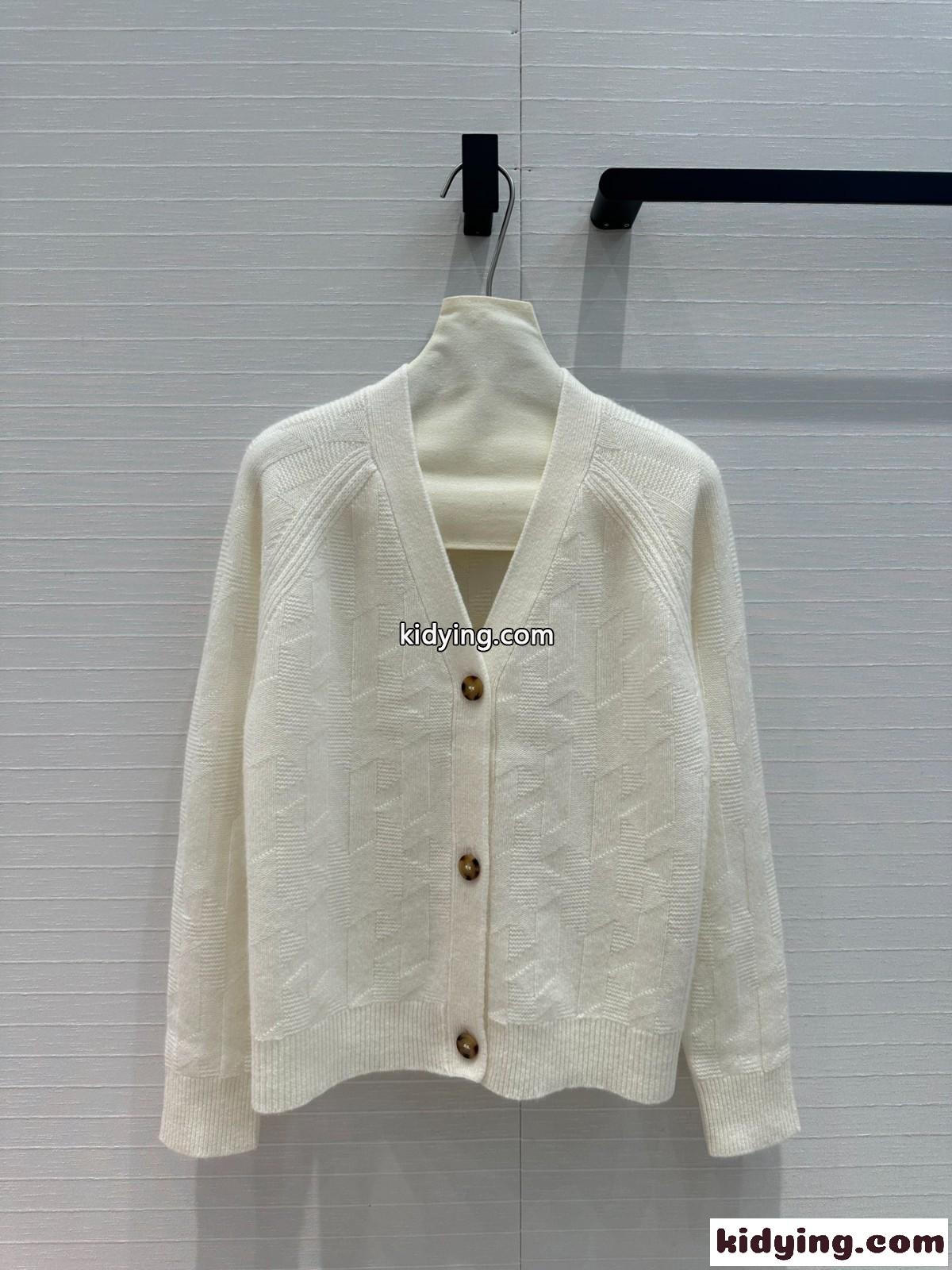 上品 カジュアル Hモチーフ カシミヤ カーディガン エルメス ニット コピー ベージュ-2