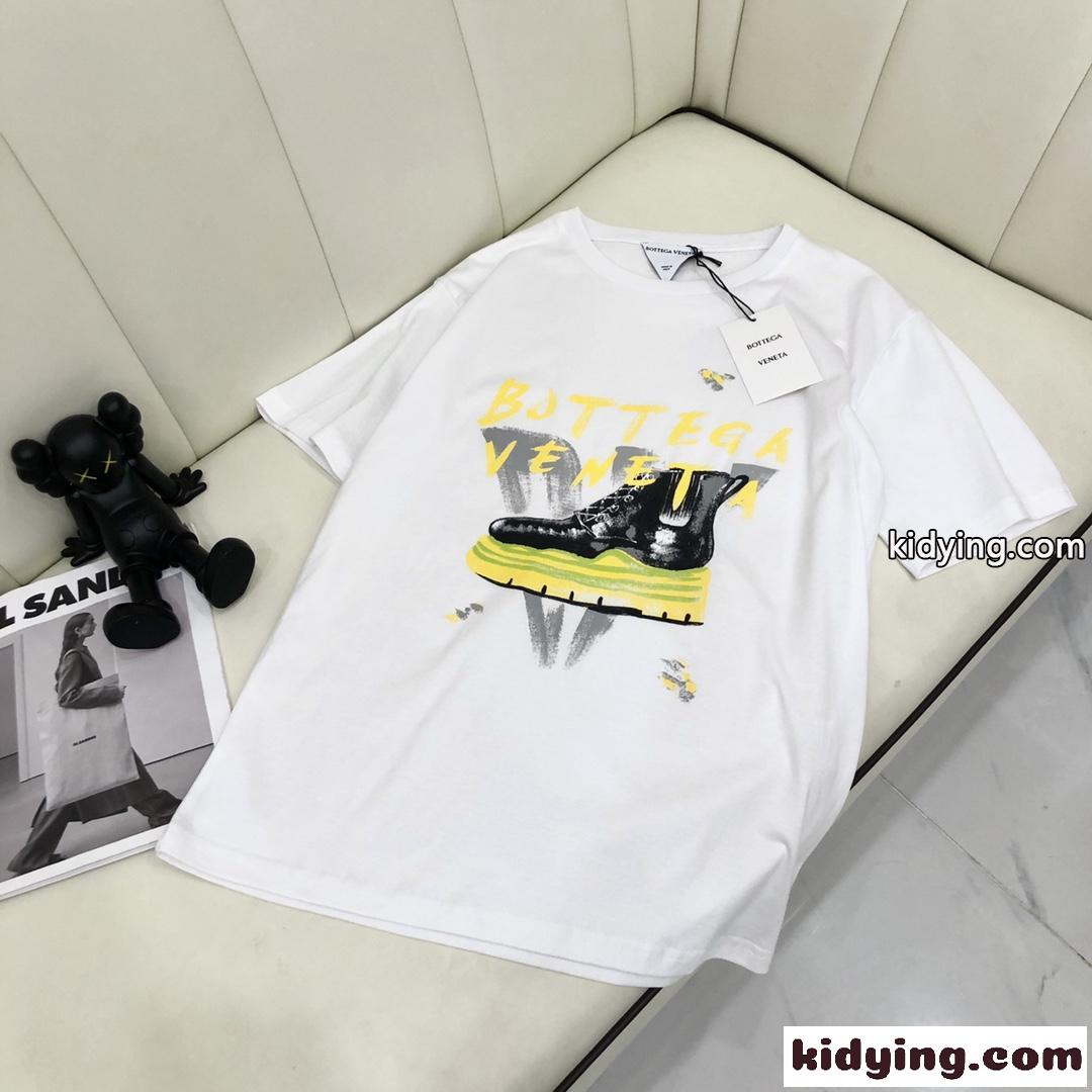 プリント クルーネック 春夏 ボッテガヴェネタ 半袖tシャツ コピー 可愛い レディース トップス 人気 新作-2