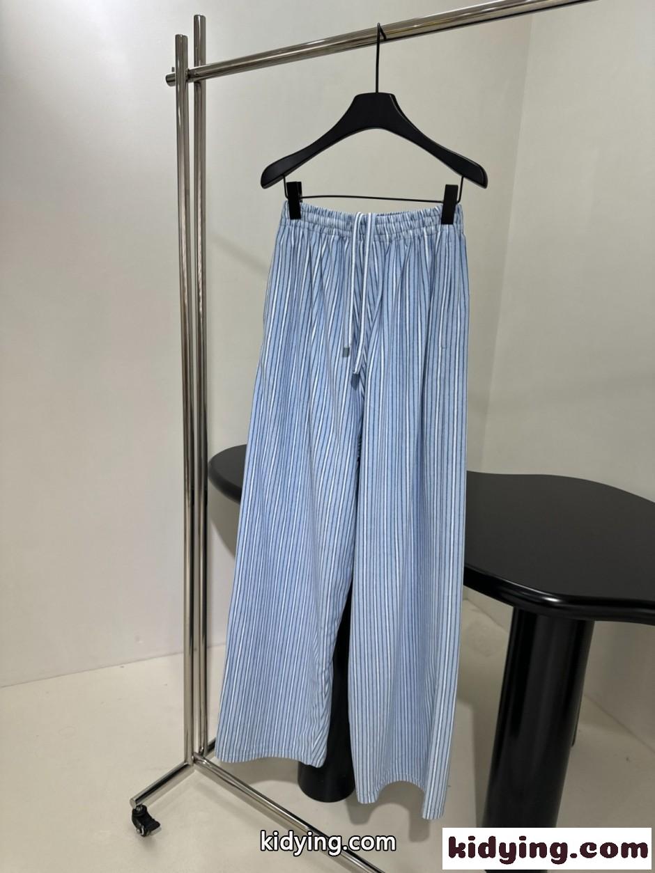 スタイリッシュ カジュアル ストライプ ロングパンツ バレンシアガ パンツ 偽物-1