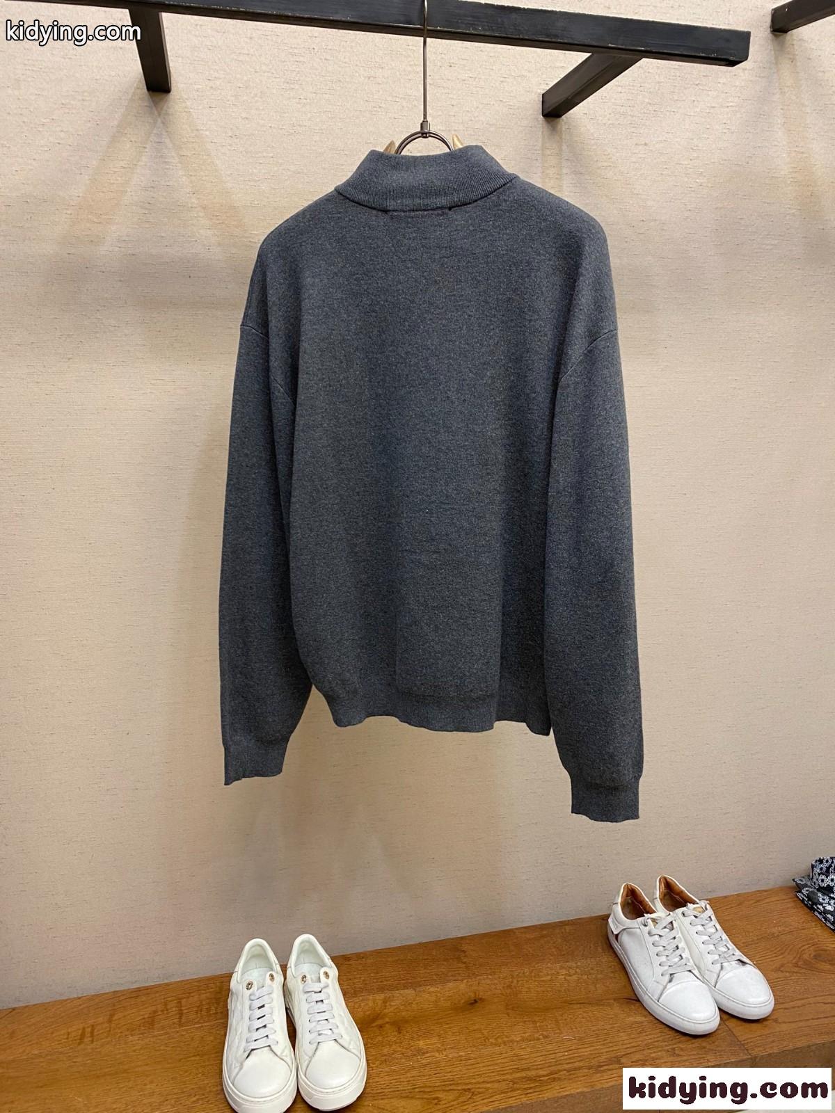 シンプル 洗練された ハーフジップ ニット バレンシアガ セーター 偽物 プルオーバー-1