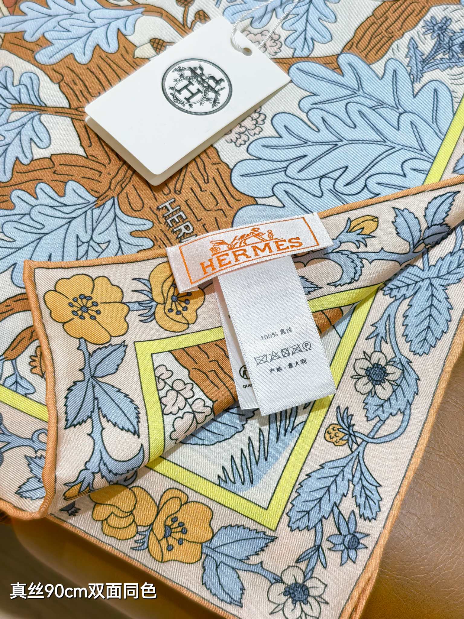 上品 シルク 大判スカーフ エルメス スカーフ コピー プリント 90x90-1