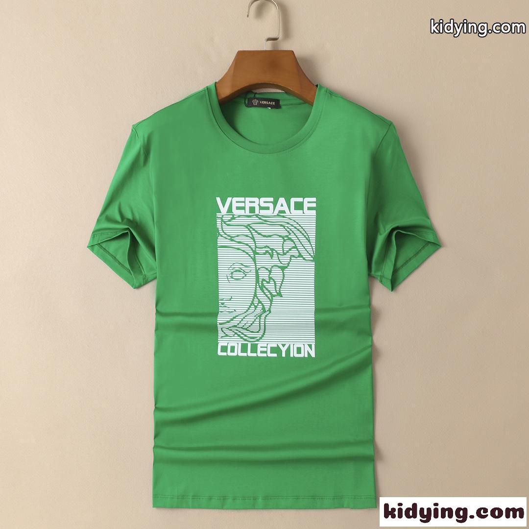 カジュアル プリント 着心地抜群 ヴェルサーチェ 半袖Tシャツ コピー 定番 クルーネック 春夏 トップス メンズ-0
